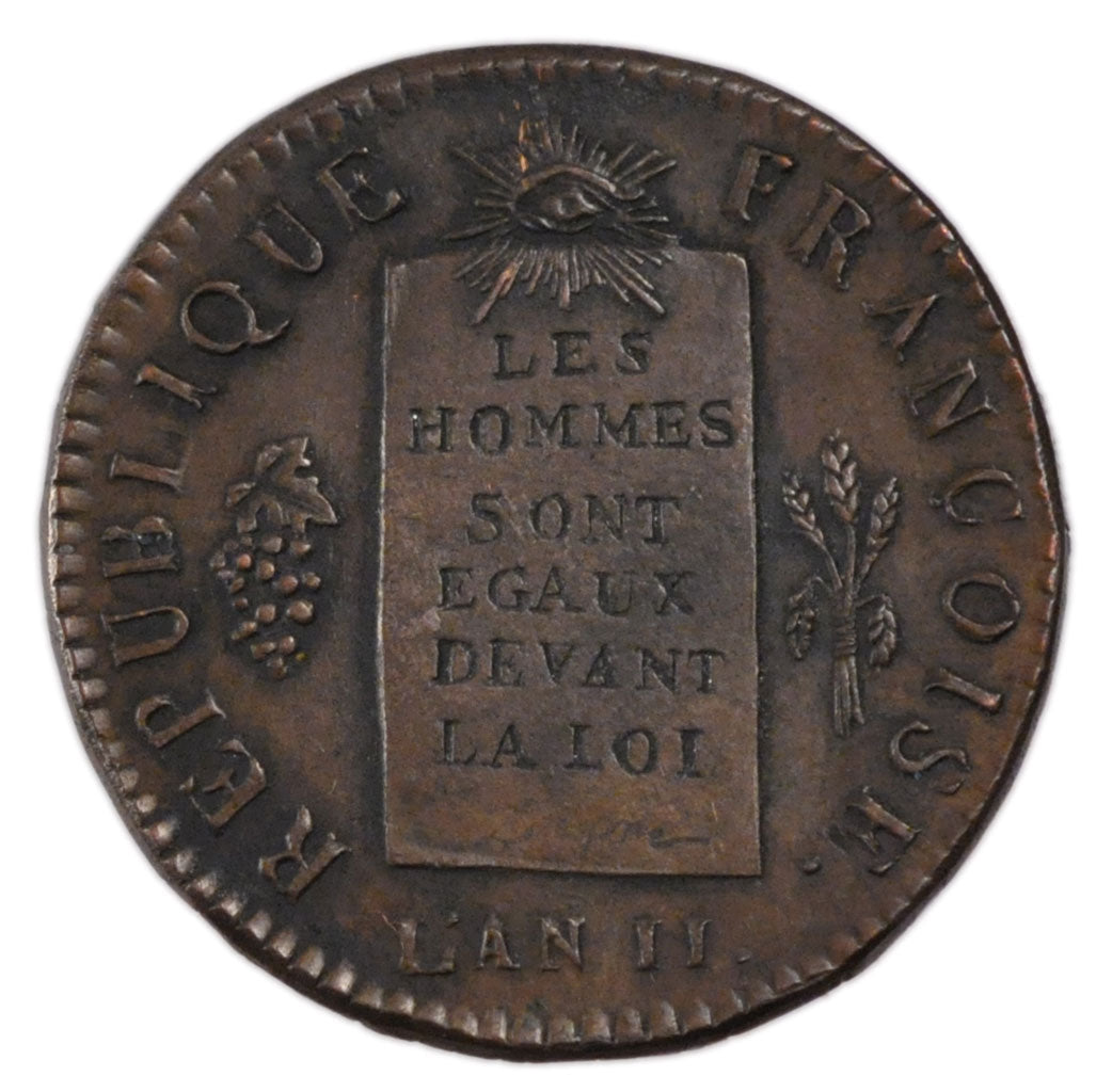 FRANCE, 1/2 Sol, MS(60-62), Bronze, Gadoury #10, 5.50