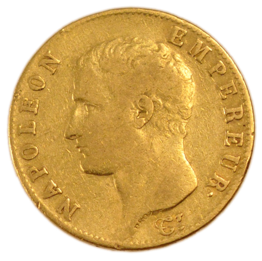 FRANCE, Napoléon I, 20 Francs, 1805, Paris, KM #663.1, VF(30-35), Gold, Gadoury 