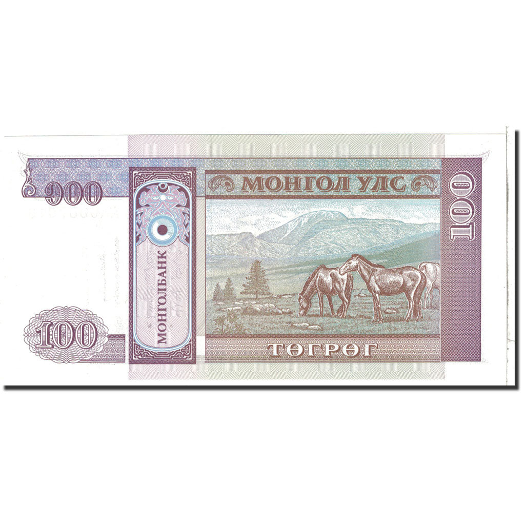 Banknote, Mongolia, 100 Tugrik, 1993, Undated, KM:57, UNC(65-70)