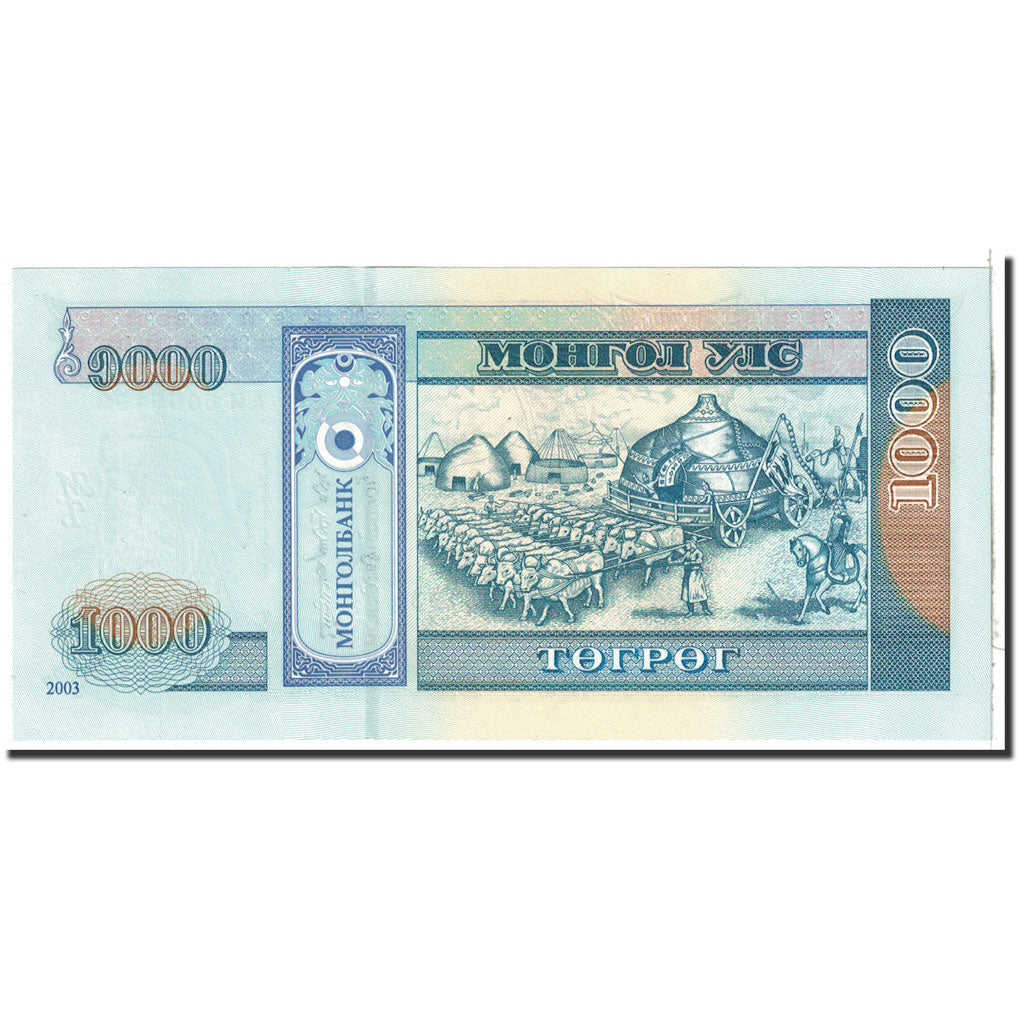 Banknote, Mongolia, 1000 Tugrik, 2003, Undated, KM:67a, UNC(65-70)