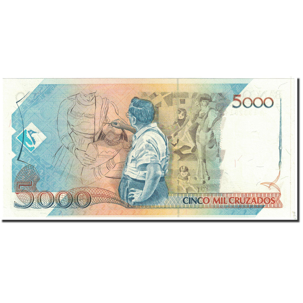 Banknote, Brazil, 5000 Cruzados, 1988, Undated, KM:214a, UNC(65-70)