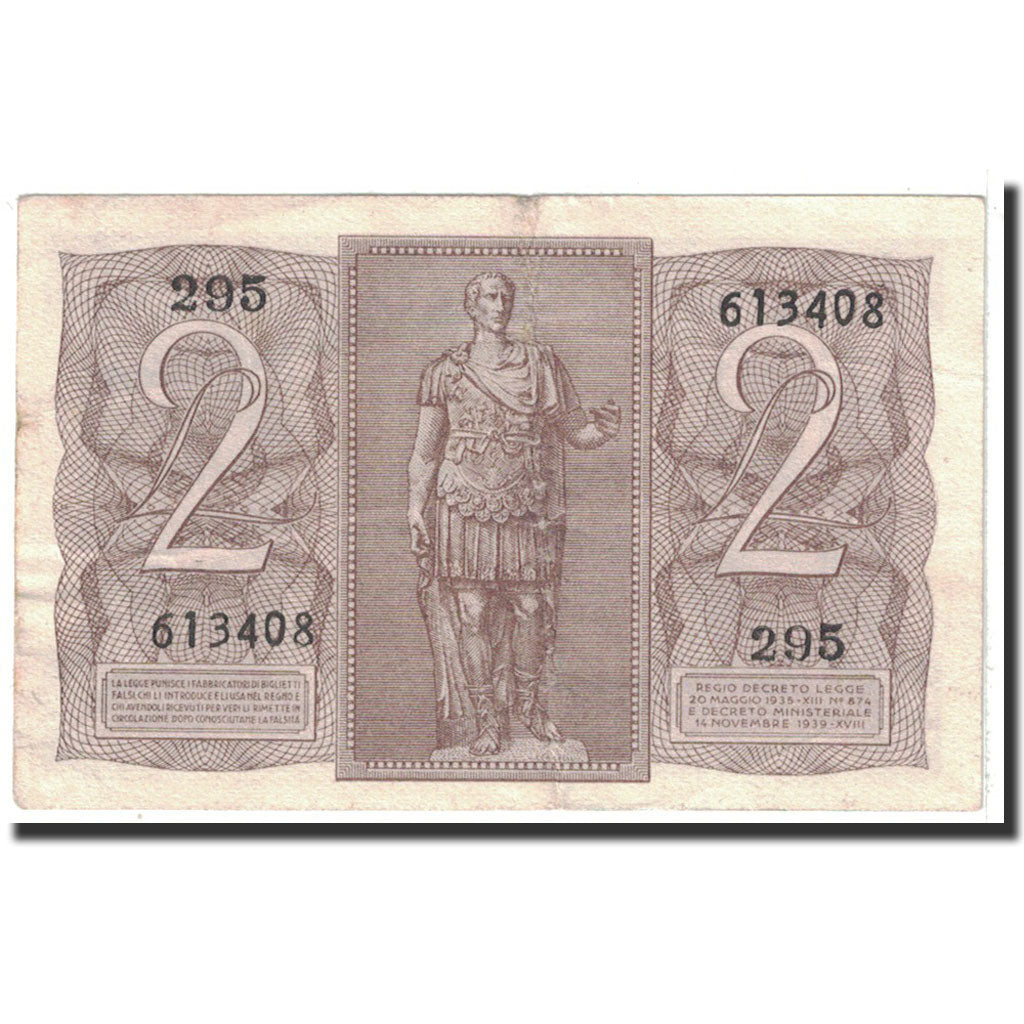 Billete, 2 Lire, 1939, Italia, KM:27, 1939-11-14, MBC
