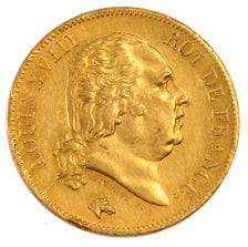 FRANCE, Louis XVIII, 40 Francs, 1818, Lille, KM #713.6, AU(50-53), Gold,...