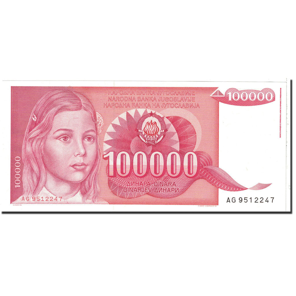 Banknote, Yugoslavia, 100,000 Dinara, 1989, 1989-05-01, KM:97, UNC(65-70)