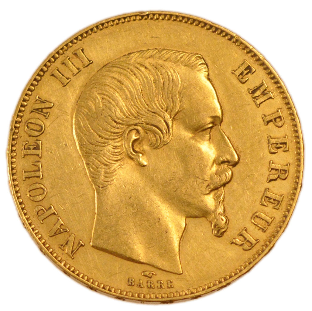 FRANCE, Napoléon III, 50 Francs, 1857, Paris, KM #785.1, AU(50-53), Gold, Gadour