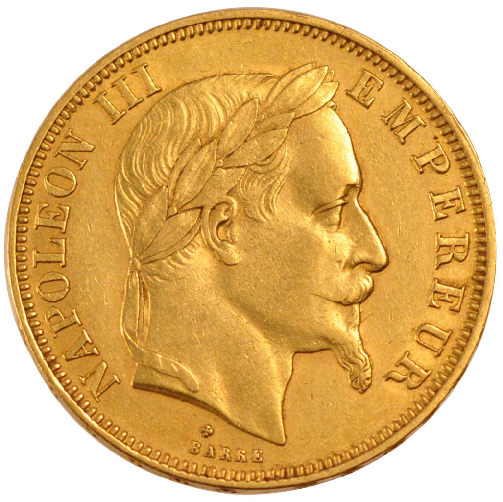 FRANCE, Napoléon III, 50 Francs, 1867, Strasbourg, AU(55-58), Gold, Gadoury #...