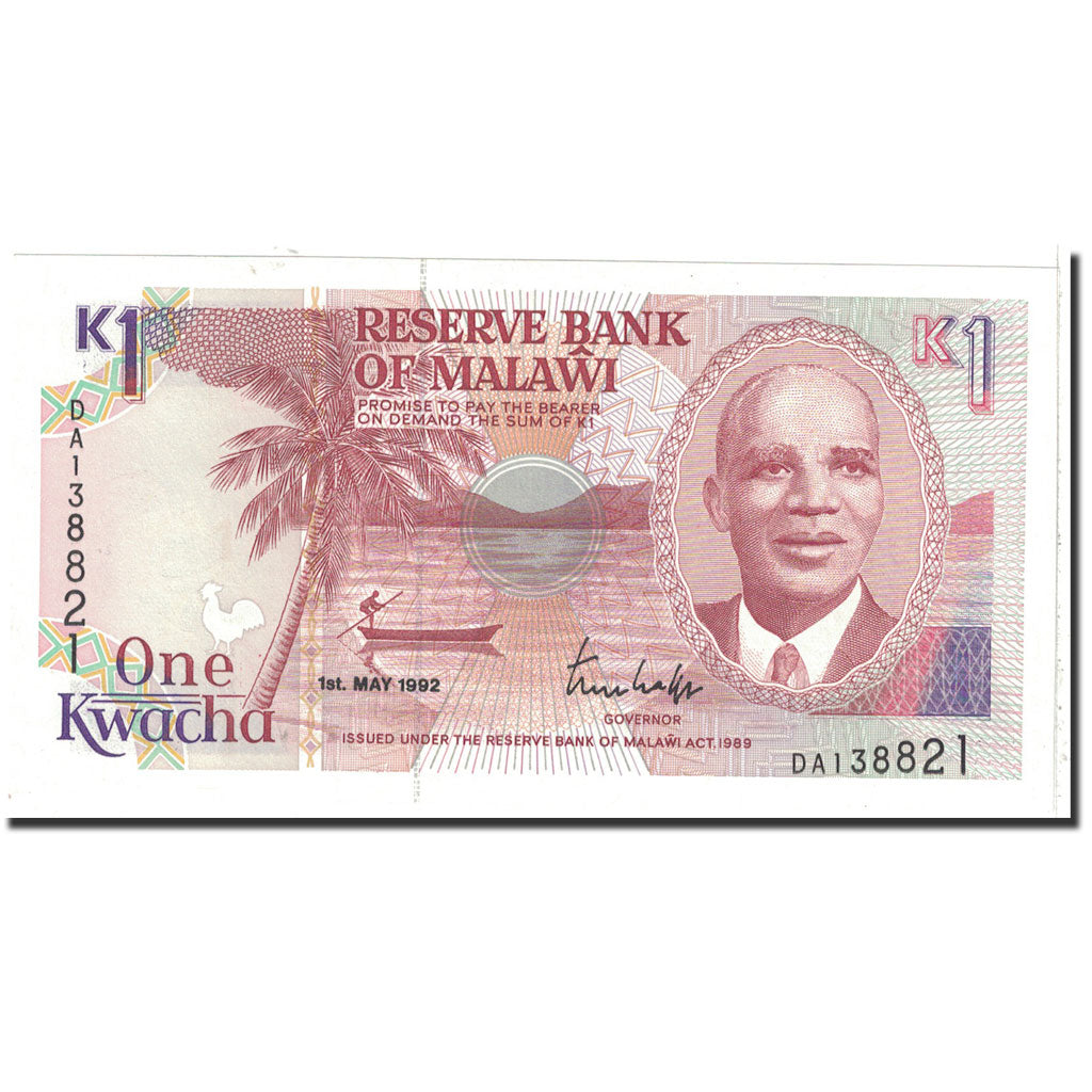 Geldschein, Malawi, 1 Kwacha, 1992, 1992-05-01, KM:23b, UNZ