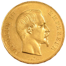 FRANCE, Napoléon III, 100 Francs, 1858, Paris, KM #786.1, AU(55-58), Gold, G...