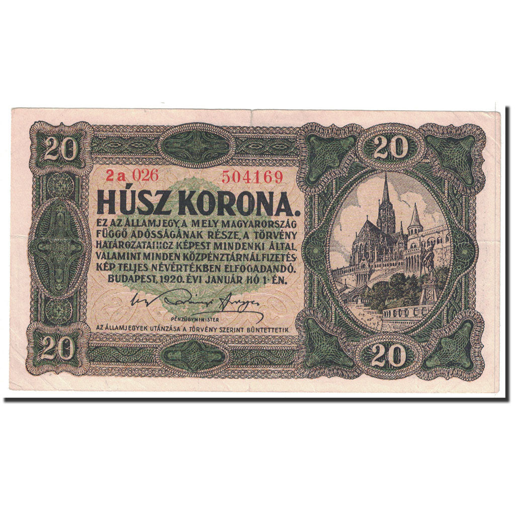 Banconote, Ungheria, 20 Korona, 1920, KM:61, 1920-01-01, SPL-