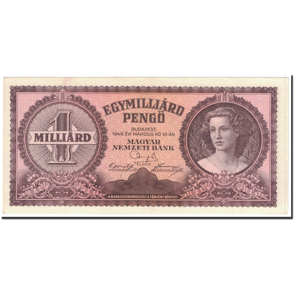 Banknote, Hungary, 1 Milliard Pengö, 1946, 1946-03-18, KM:125, UNC(63)