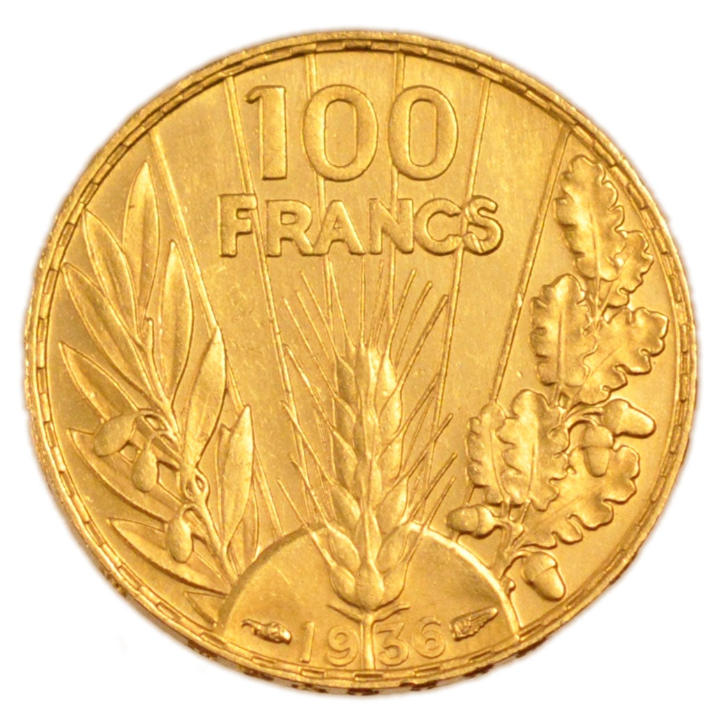 FRANCE, Bazor, 100 Francs, 1936, Paris, MS(60-62), Gold, Gadoury #1148, 6.50