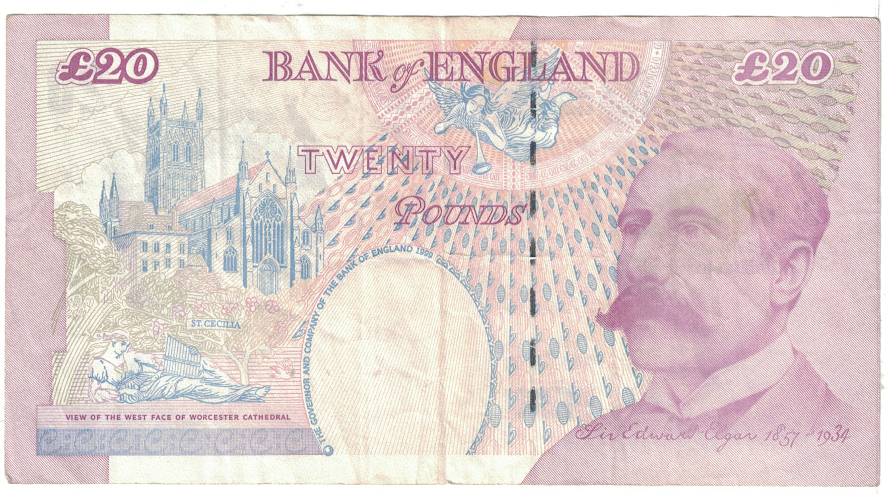Banknote, Great Britain, 20 Pounds, 1999, Undated, KM:390b, EF(40-45)
