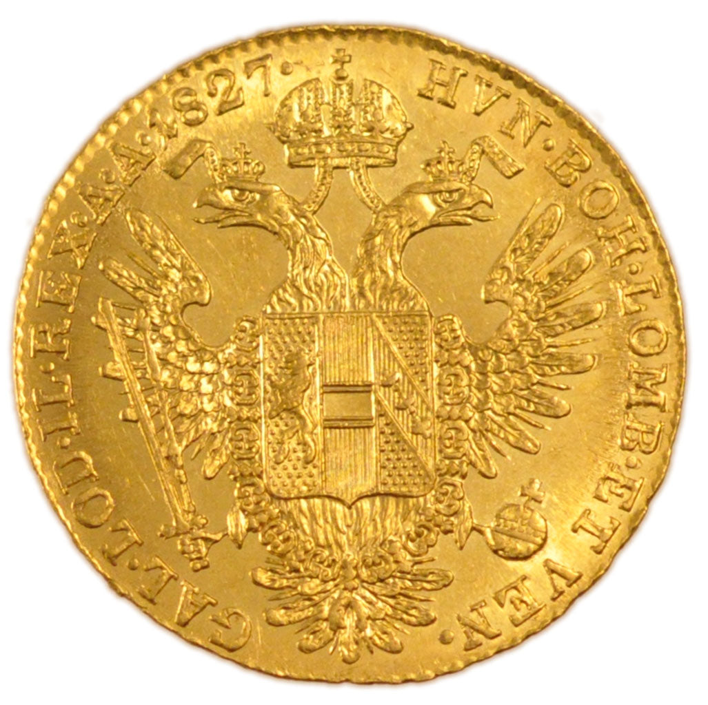 AUSTRIA, Ducat, 1827, Vienne, KM #2171, AU(55-58), Gold, 3.50