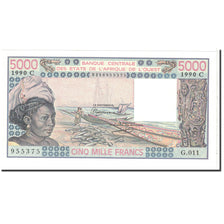 Banknote, West African States, 5000 Francs, 1990, Undated, KM:308Cn, UNC(65-70)