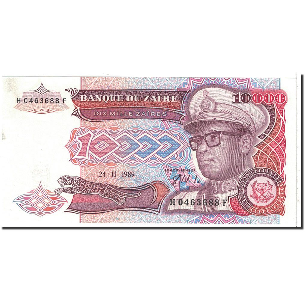 Billet, Zaïre, 10,000 Zaïres, 1989, 1989-11-24, KM:38a, SPL+