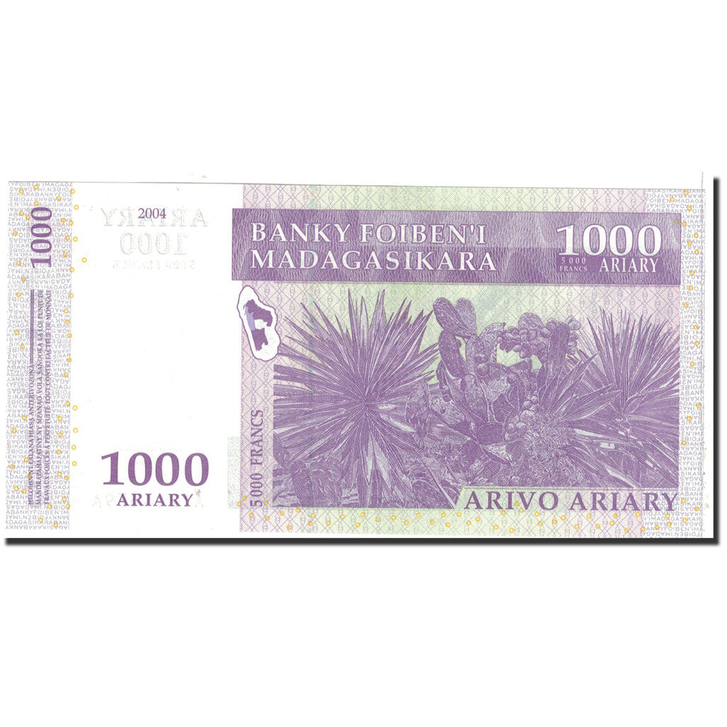Banknote, Madagascar, 1000 Ariary, 2004, Undated, KM:89a, UNC(65-70)