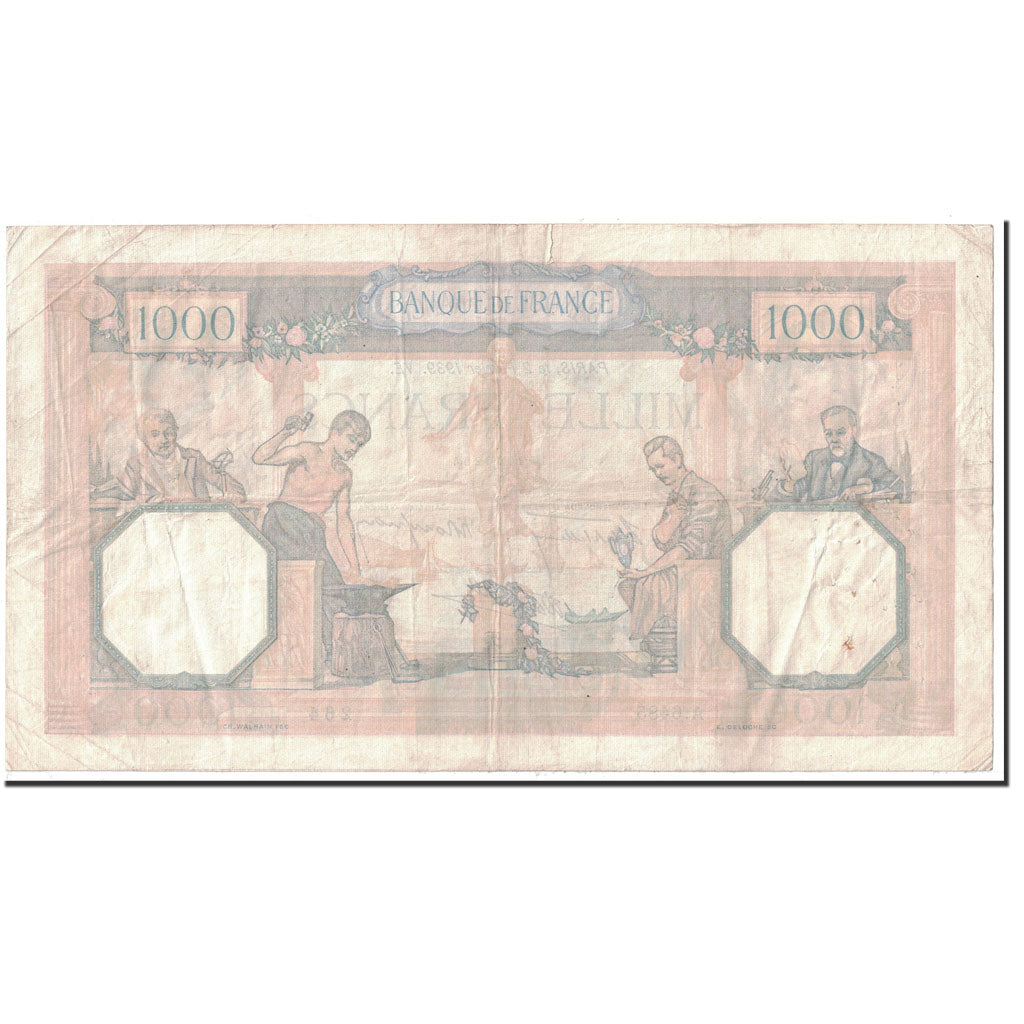 France, 1000 Francs, 1 000 F 1927-1940 ''Cérès et Mercure'', 1939, 1939-02-02