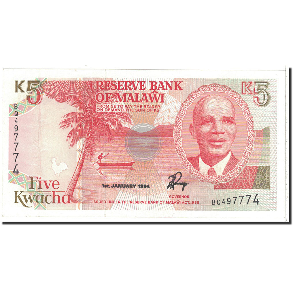 Banknote, Malawi, 5 Kwacha, 1994, 1994-01-01, KM:24b, UNC(65-70)