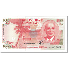 Billet, Malawi, 5 Kwacha, 1994, 1994-01-01, KM:24b, NEUF