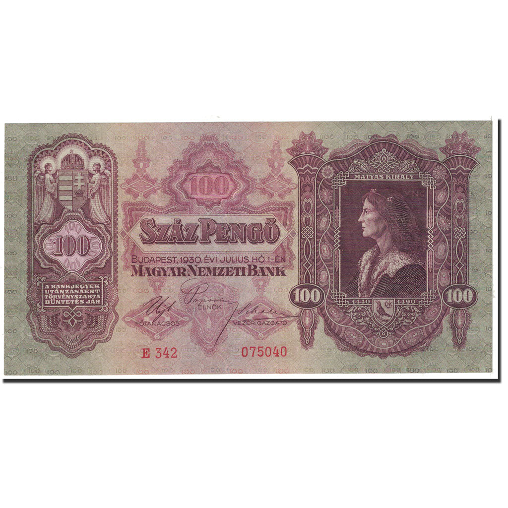 Banknote, Hungary, 100 Pengö, 1930, 1930-07-01, KM:98, UNC(65-70)