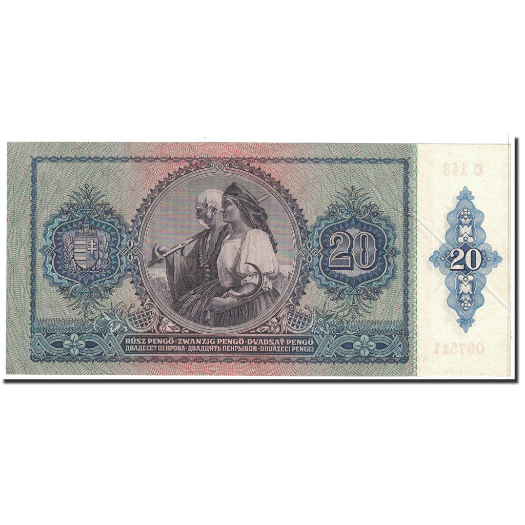 Banknote, Hungary, 20 Pengö, 1941, 1941-01-15, KM:109, UNC(64)