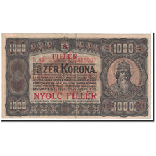Banconote, Ungheria, 8 Fillér on 1000 Korona, 1923, KM:81b, 1923-07-01, BB