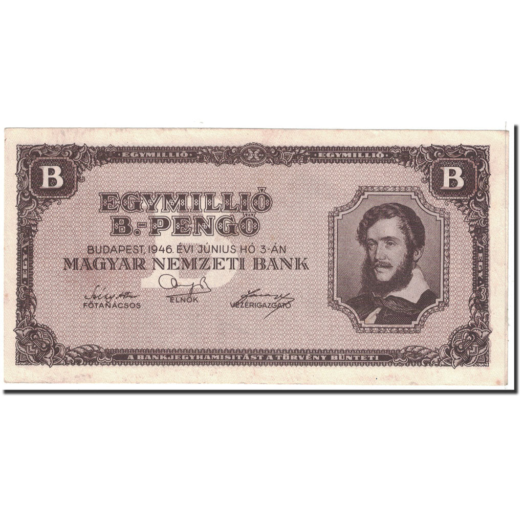 Billet, Hongrie, 1 Million Milpengö, 1946, 1946-05-24, KM:128, SUP