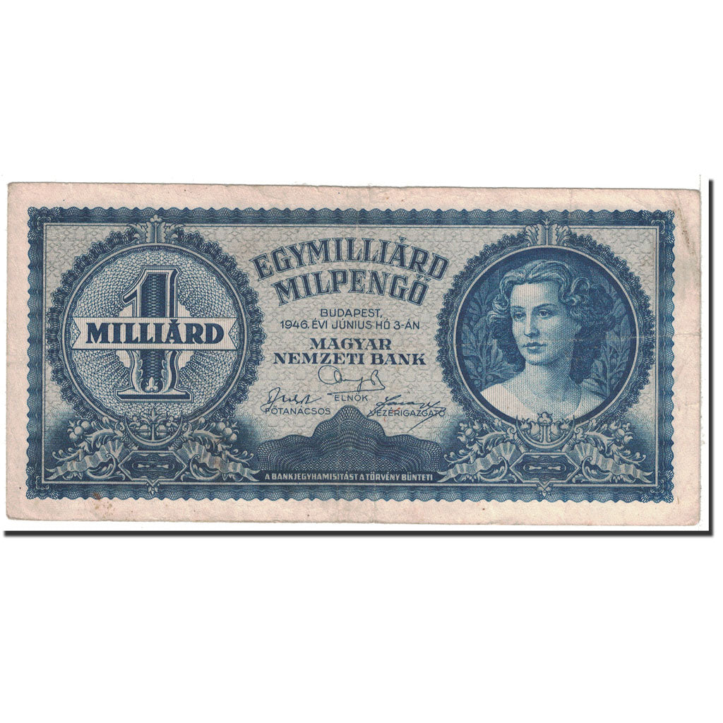 Banknote, Hungary, 1 Milliard Milpengö, 1946, 1946-06-03, KM:131, EF(40-45)