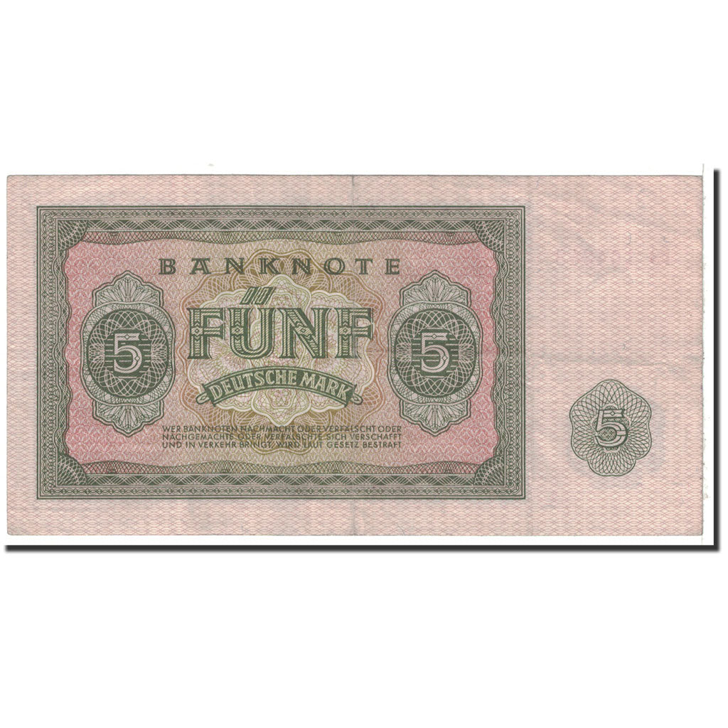 Banknote, Germany - Democratic Republic, 5 Deutsche Mark, 1955, Undated, KM:17