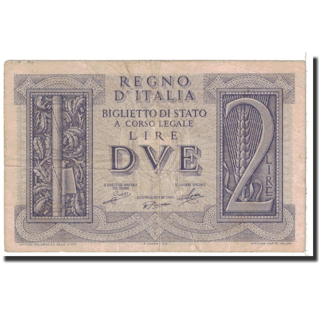 Banknote, Italy, 2 Lire, 1939, 1939-11-14, KM:27, EF(40-45)
