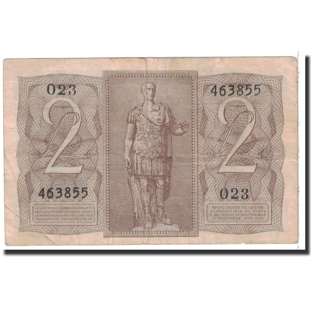 Banknote, Italy, 2 Lire, 1939, 1939-11-14, KM:27, EF(40-45)