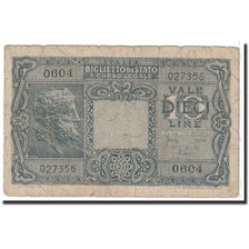 Banknote, Italy, 10 Lire, 1944, 1944-11-23, KM:32c, VG(8-10)