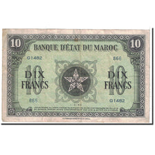 Banknote, Morocco, 10 Francs, 1944, 1944-03-01, KM:25a, VF(20-25)