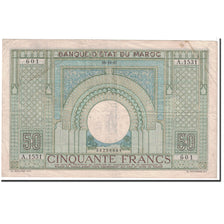 Billete, 50 Francs, 1947, Marruecos, KM:21, 1947-10-28, MBC