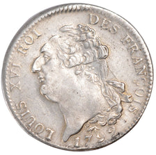 FRANCE, Écu de 6 livres françois, ECU, 6 Livres, 1792, Paris, KM #615.1, AU...