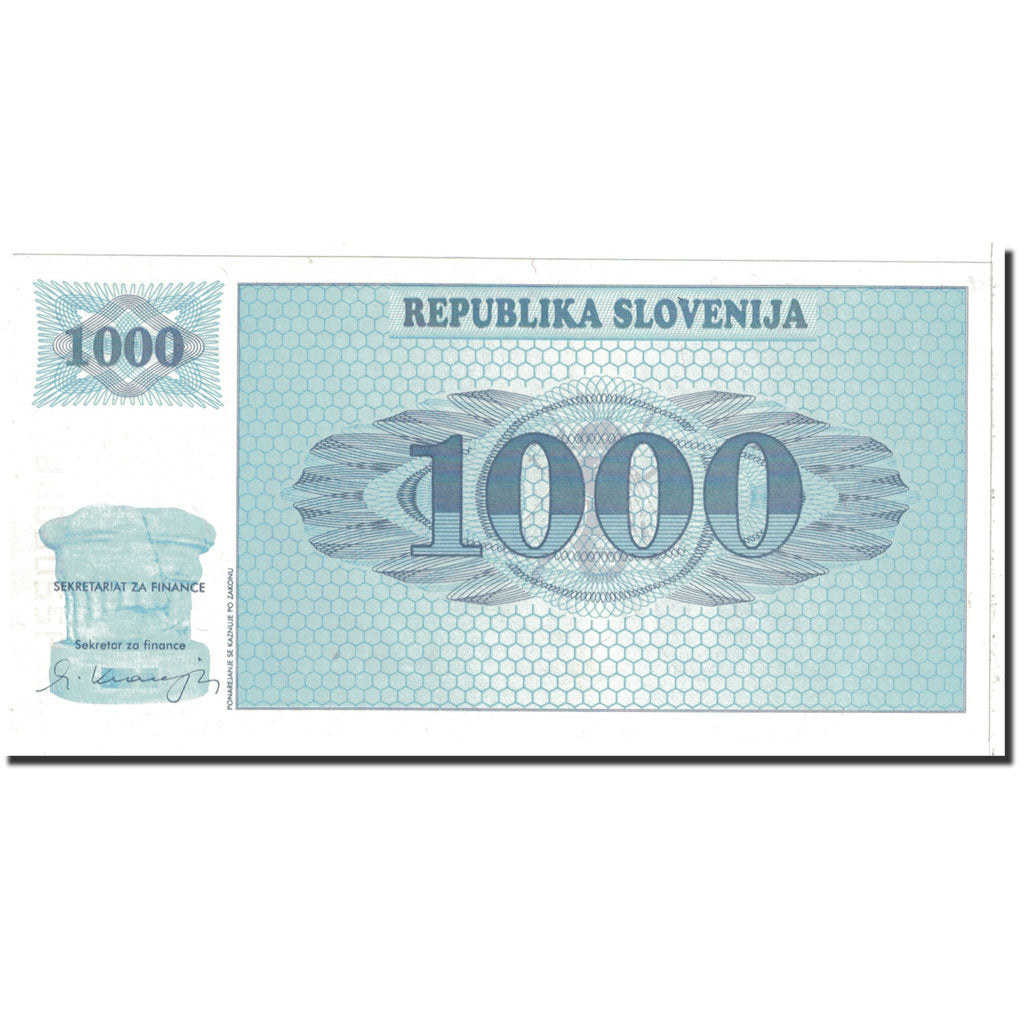 Billete, 1000 (Tolarjev), 1992, Eslovenia, Undated, KM:9a, SC