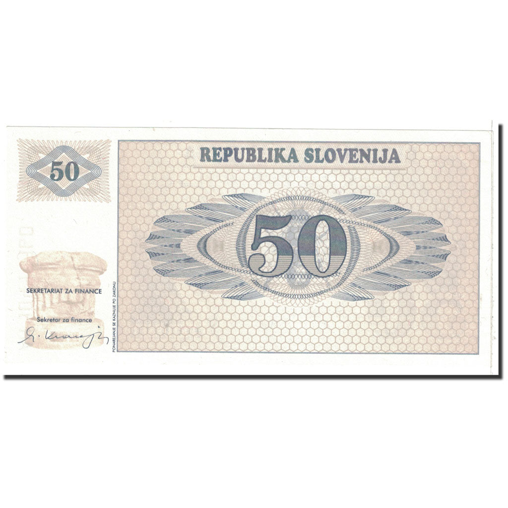 Banknote, Slovenia, 50 (Tolarjev), 1990, Undated, KM:5a, UNC(65-70)