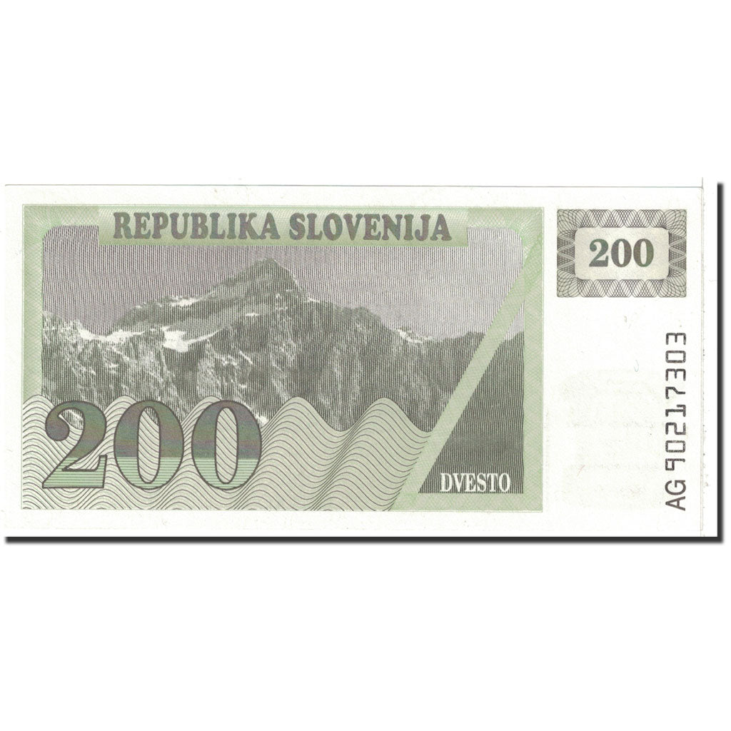 Banknote, Slovenia, 200 (Tolarjev), 1990, Undated, KM:7a, UNC(65-70)