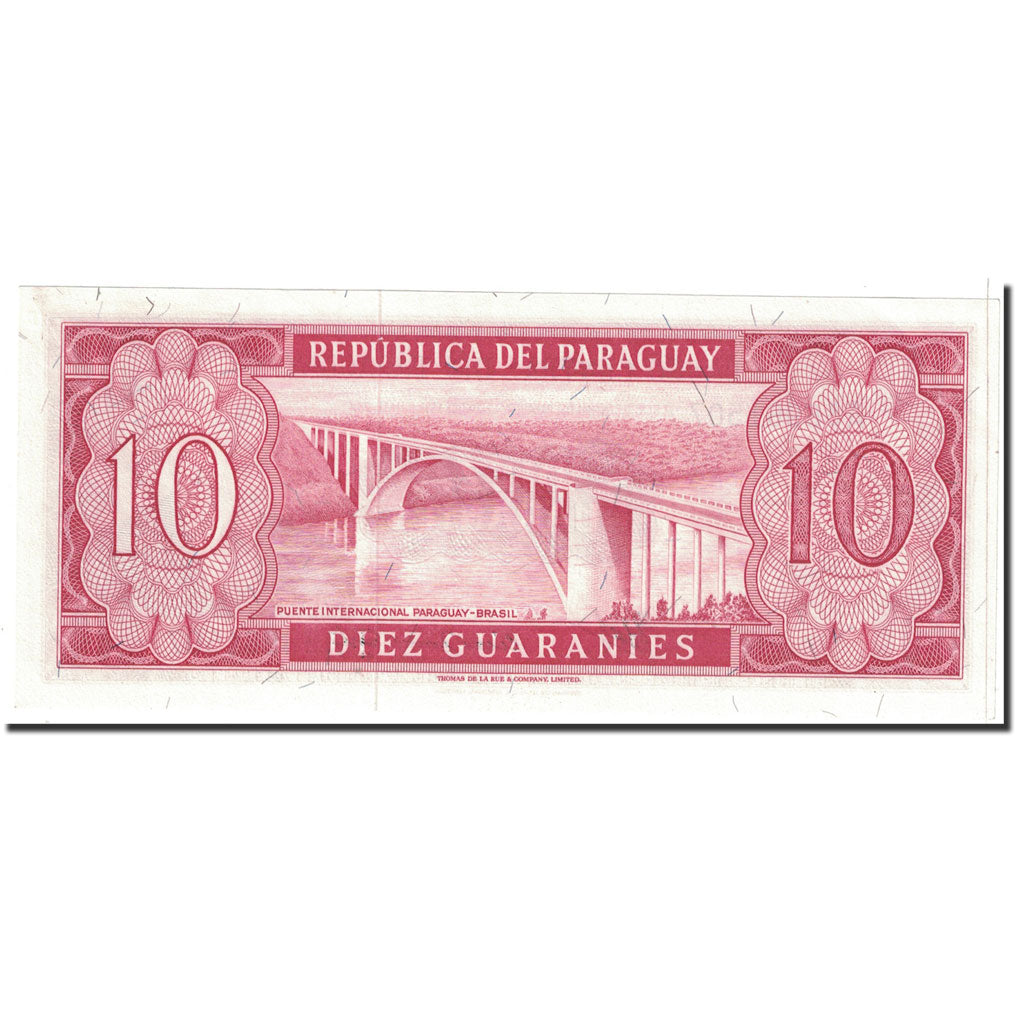 Banknote, Paraguay, 10 Guaranies, 1952, Undated, KM:196a, UNC(63)