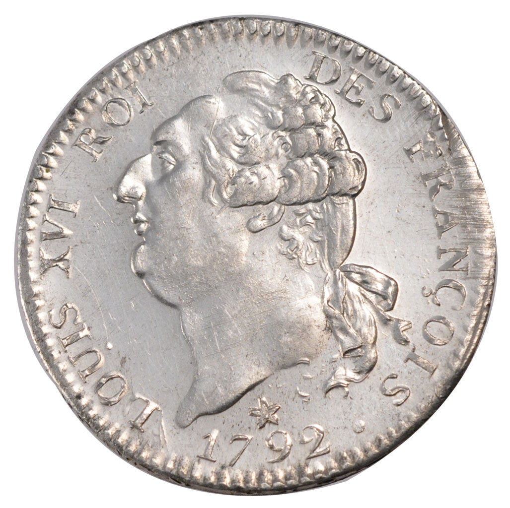 FRANCE, Écu de 6 livres françois, ECU, 6 Livres, 1792, Lille, KM #615.14, MS...