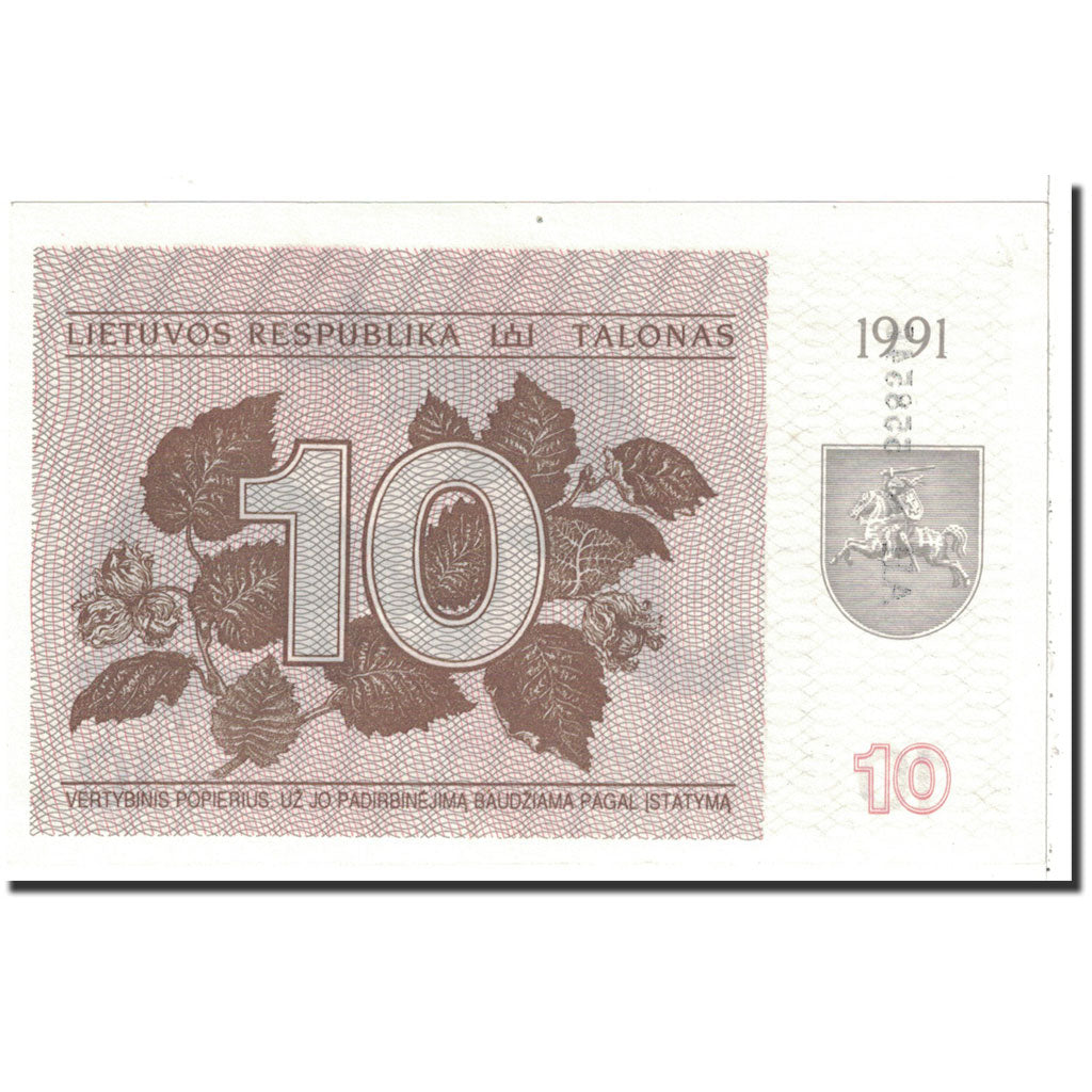 Banknote, Lithuania, 10 (Talonas), 1991, KM:35b, UNC(63)