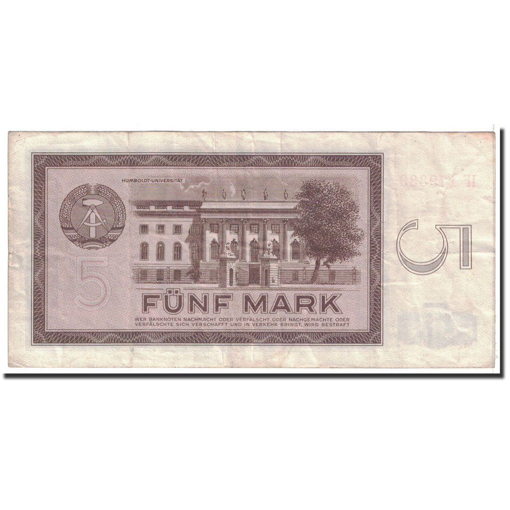 Banknote, Germany - Democratic Republic, 5 Mark, 1964, Undated, KM:22a