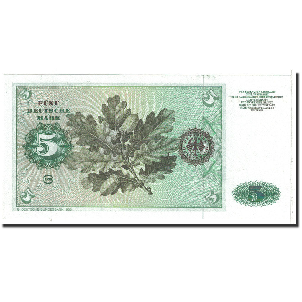 Billet, République fédérale allemande, 5 Deutsche Mark, 1980, 1980-01-02