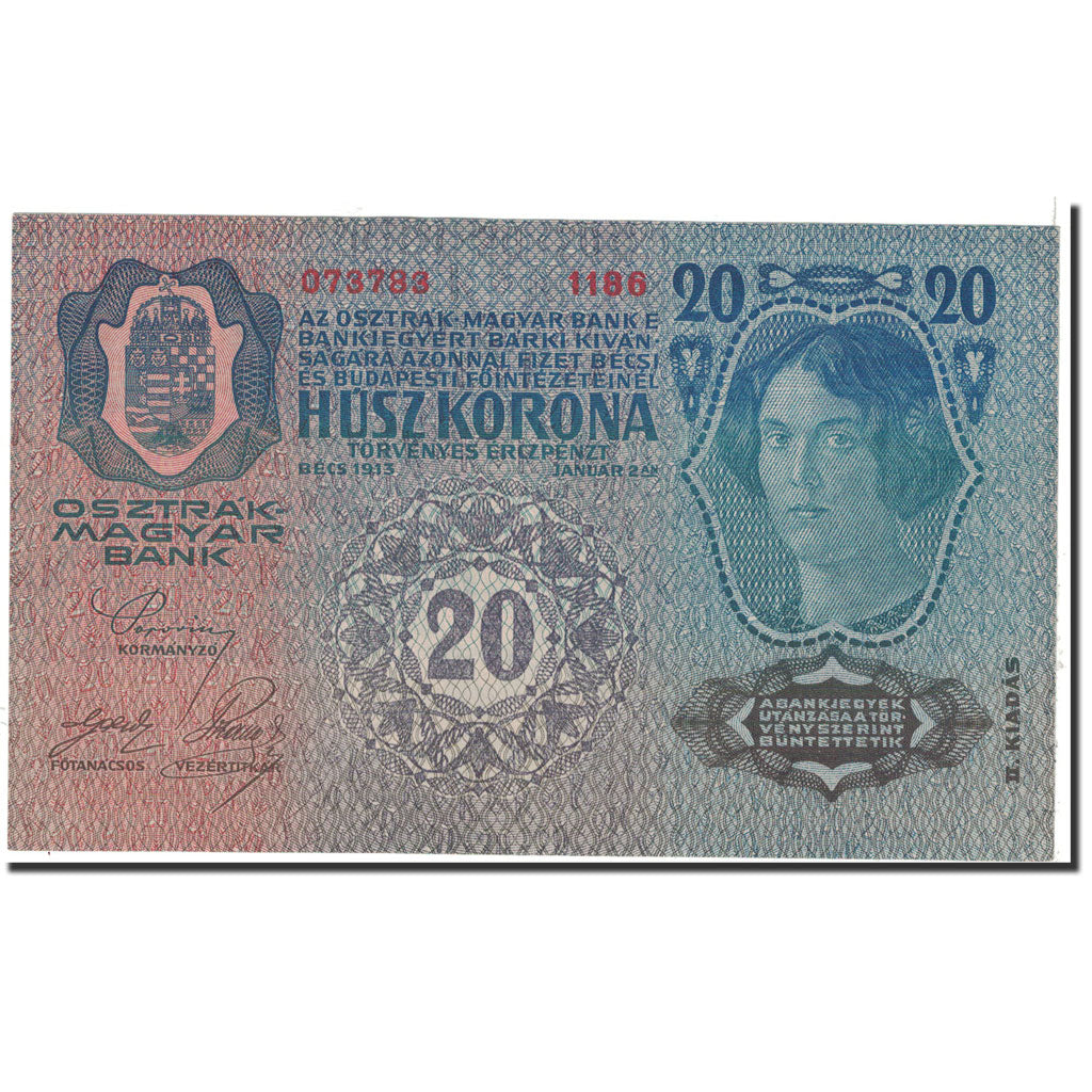 Banknote, Austria, 20 Kronen, 1913, 1913-01-02, KM:53a, UNC(65-70)