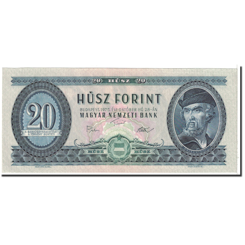 Banknote, Hungary, 20 Forint, 1975, 1975-10-28, KM:169f, UNC(65-70)