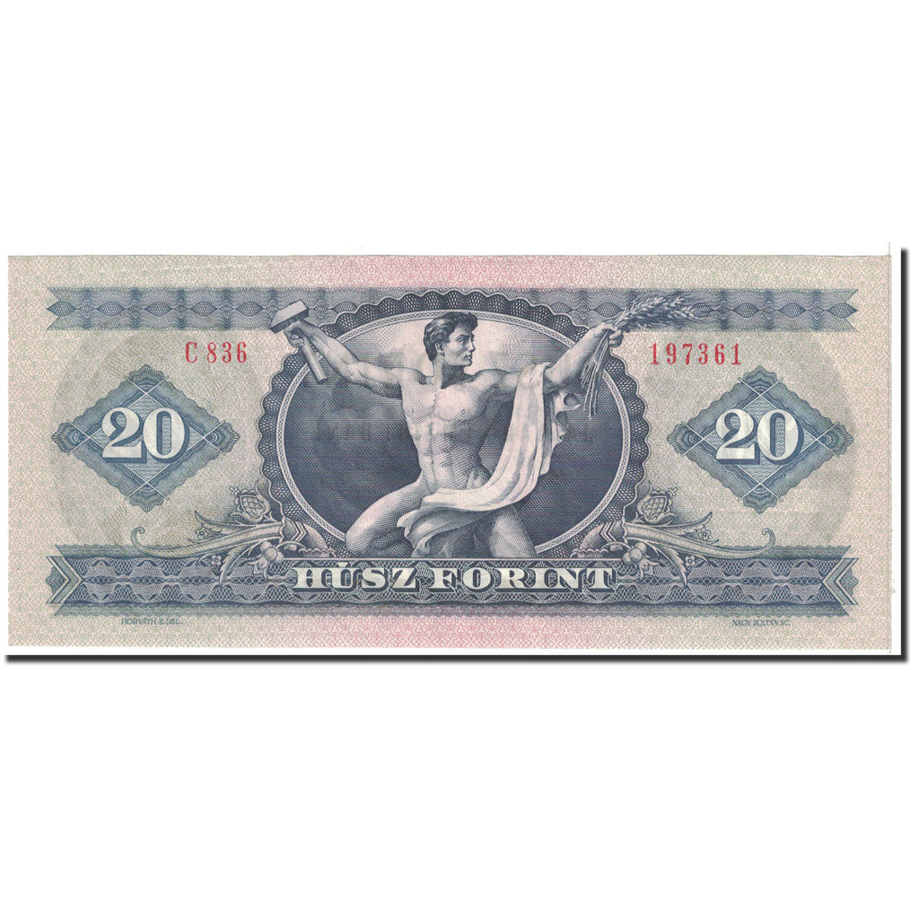 Banknote, Hungary, 20 Forint, 1975, 1975-10-28, KM:169f, UNC(65-70)