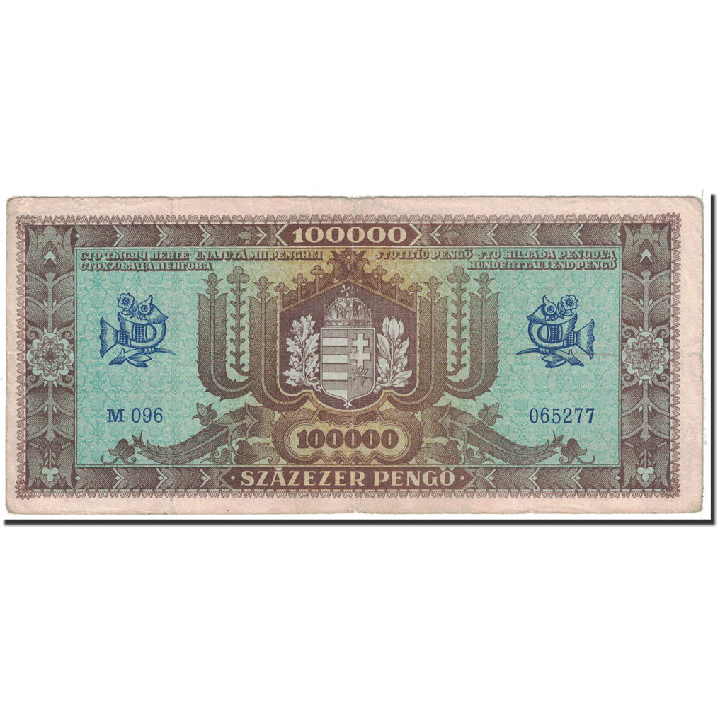 Banknote, Hungary, 100,000 Pengö, 1945, 1945-10-23, KM:121a, VF(30-35)