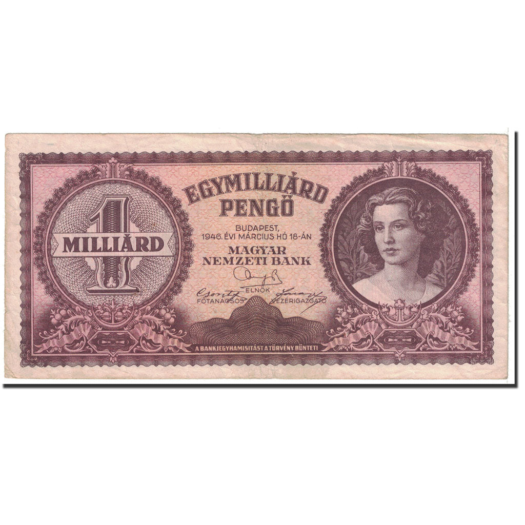 Banknote, Hungary, 1 Milliard Pengö, 1946, 1946-03-18, KM:125, EF(40-45)
