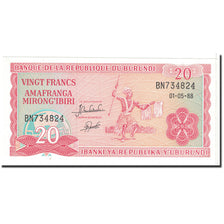 Billet, Burundi, 20 Francs, 1988, 1988-05-01, KM:27b, SPL