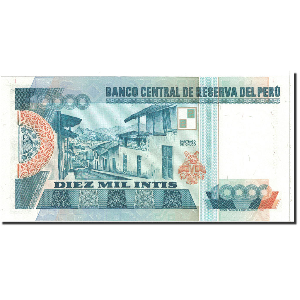 Banknote, Peru, 10,000 Intis, 1988, 1988-06-28, KM:140, UNC(63)